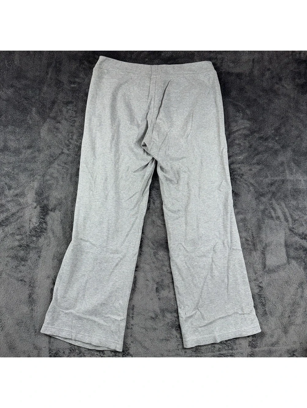 Y2K Nike Athletic Dept Women M Gray Cotton Wide Leg Track Pants Blue Piping VTG